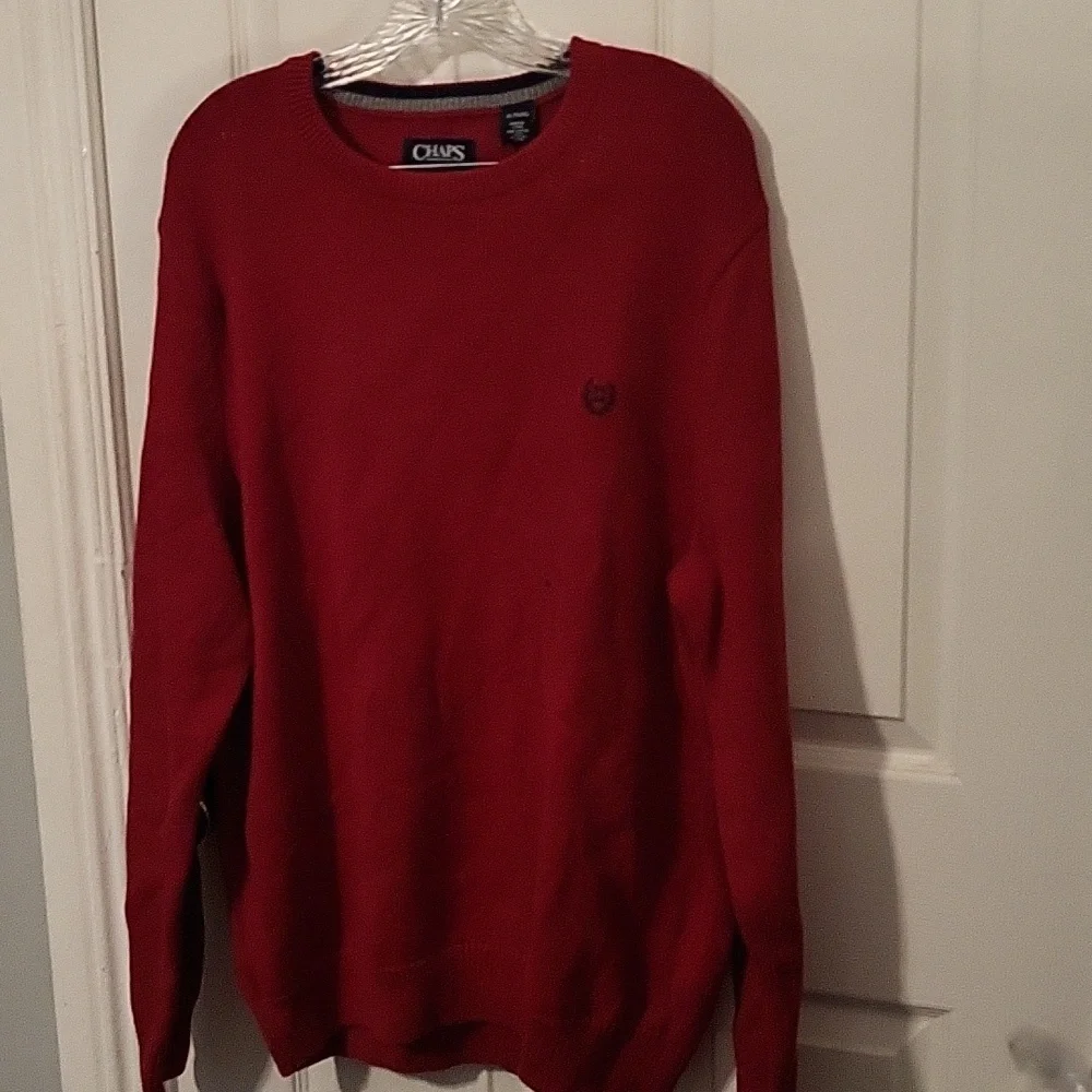 NWT Chaps Red Sweater 100% Cotton